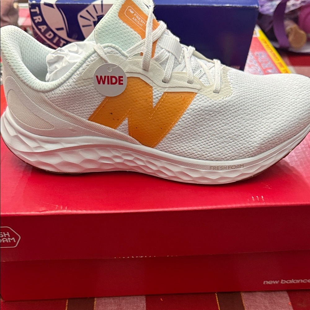 New Balance Fresh Foam White and Orange Running Shoes